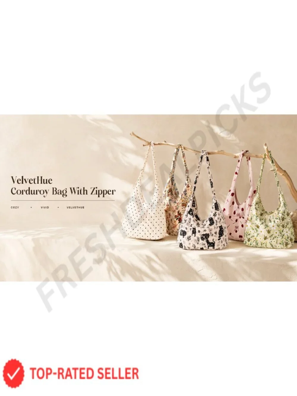 Large Corduroy Hobo Bags for Women - Slouchy Shoulder Crossbody Tote with